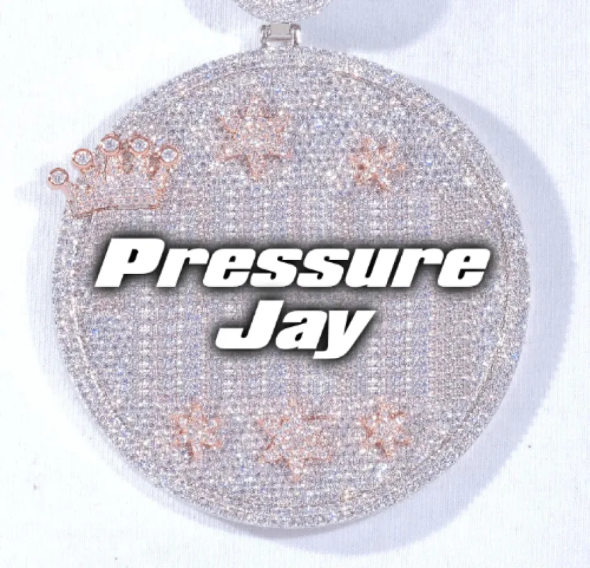 CUSTOM LETTER NECKLACE 3D BIG CROWN DISC made by The GUU Shop