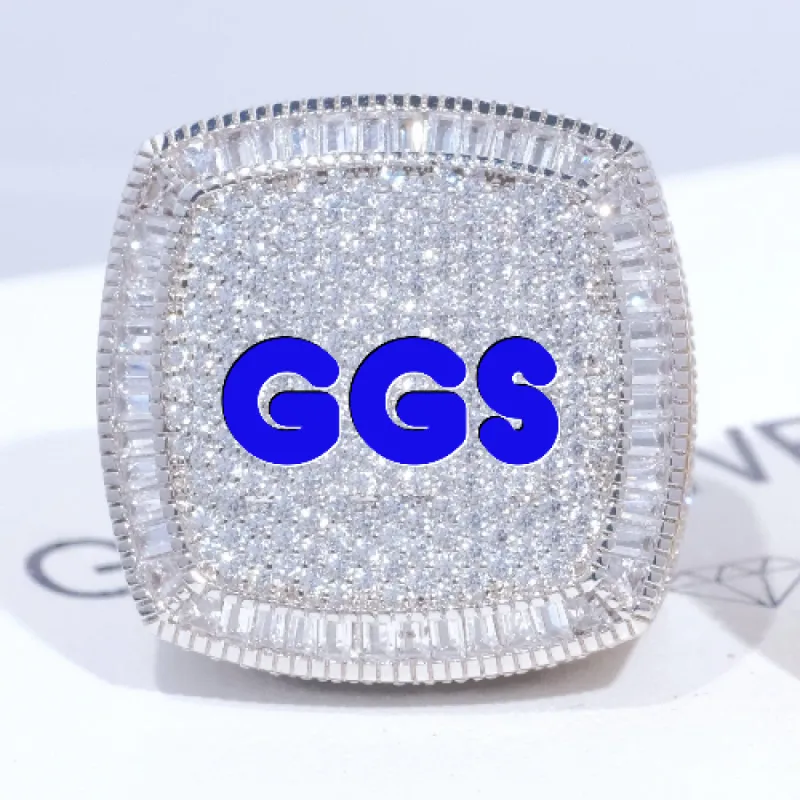 CUSTOM LETTER 3D ICED RING sold by The GUU Shop