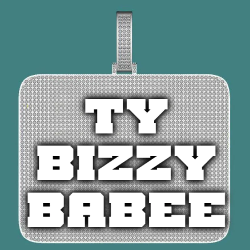 CUSTOM LETTER NECKLACE 3D BIG SQUARE sold by The GUU Shop