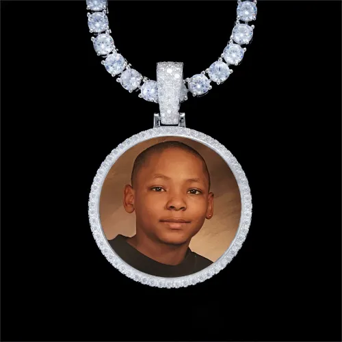 925S & VVS Moissanite 3D Circle Custom Picture Pendant sold by The GUU Shop