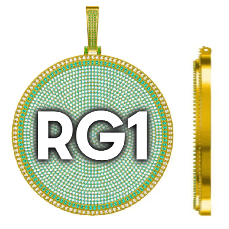 CUSTOM LETTER NECKLACE 3D BIG DISC sold by The GUU Shop