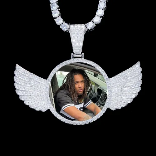 925S & VVS Moissanite 3D Wing Custom Picture Pendant sold by The GUU Shop