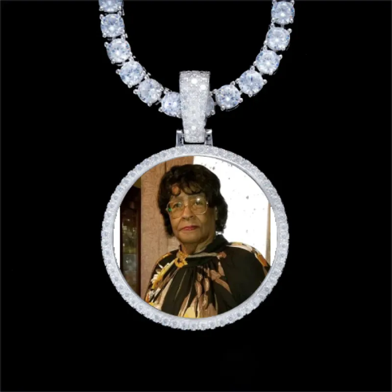 925S & VVS Moissanite 3D Circle Custom Picture Pendant sold by The GUU Shop