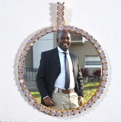 LARGE 3D CIRCLE CUSTOM PICTURE PENDANT sold by The GUU Shop