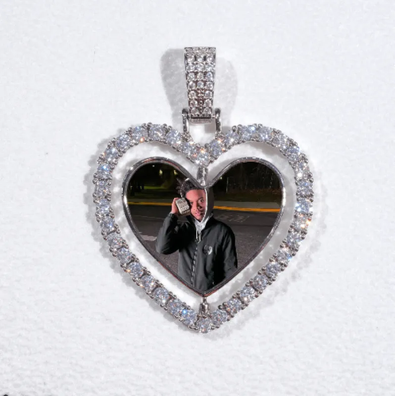 3D Spinning 2-Faced Heart Custom Picture Pendant sold by The GUU Shop