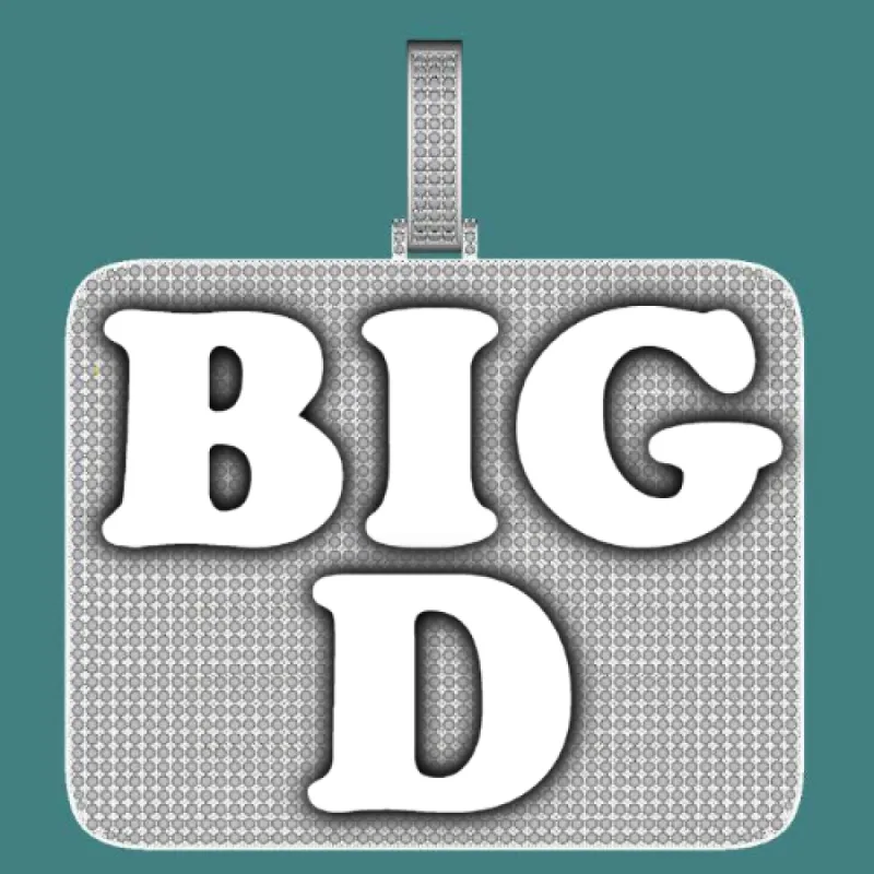 CUSTOM LETTER NECKLACE 3D BIG SQUARE sold by The GUU Shop