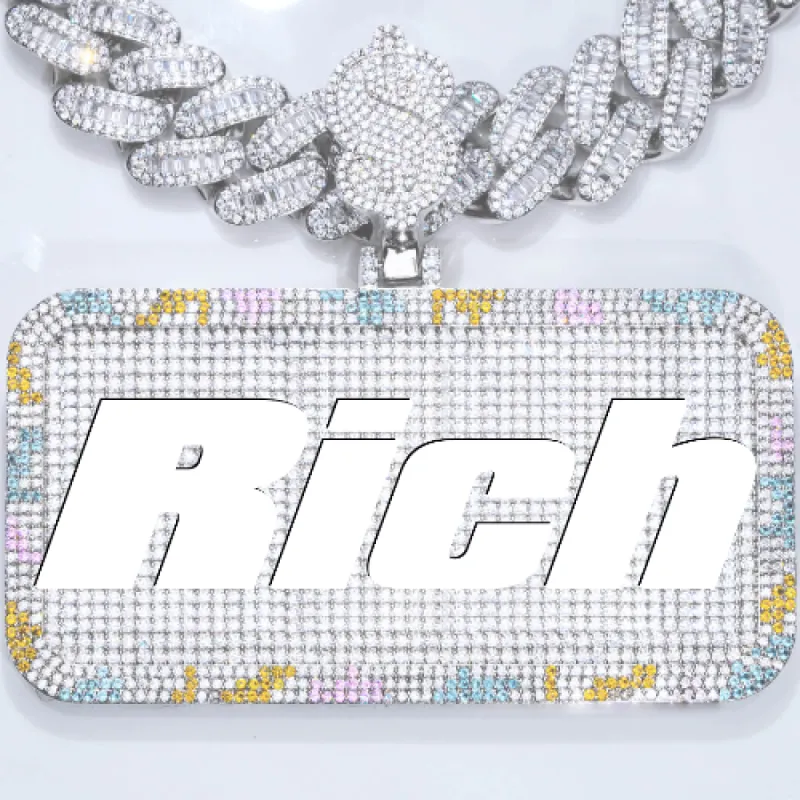 CUSTOM LETTER NECKLACE 3D COLORFUL SQUARE sold by The GUU Shop