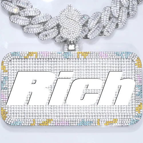 CUSTOM LETTER NECKLACE 3D COLORFUL SQUARE sold by The GUU Shop