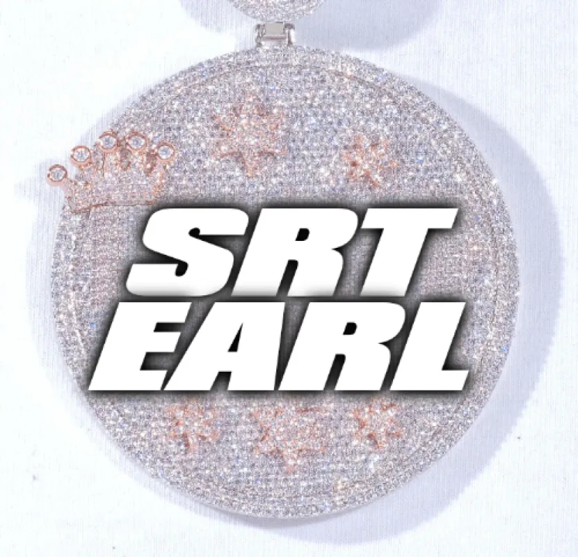 CUSTOM LETTER NECKLACE 3D BIG CROWN DISC sold by The GUU Shop