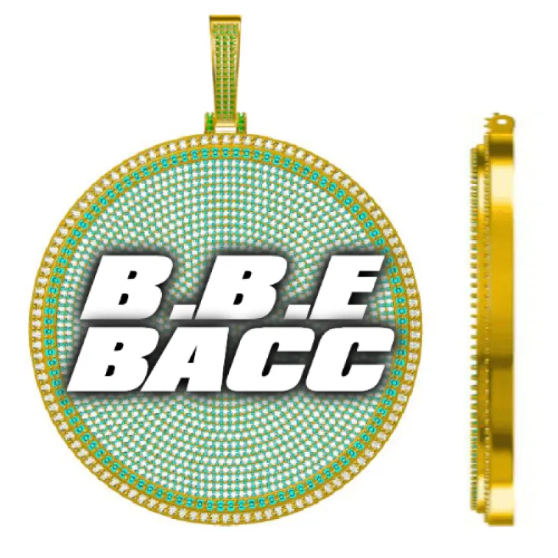 CUSTOM LETTER NECKLACE 3D BIG DISC sold by The GUU Shop