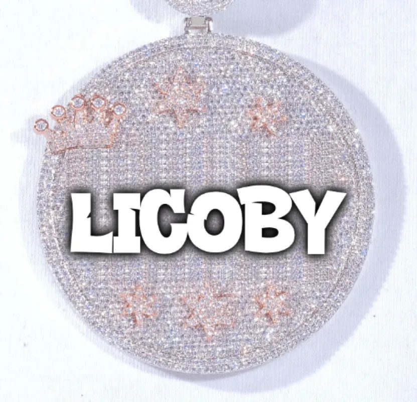 CUSTOM LETTER NECKLACE 3D BIG CROWN DISC sold by The GUU Shop