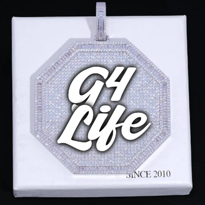 CUSTOM LETTER NECKLACE 3D BIG OCTAGON sold by The GUU Shop