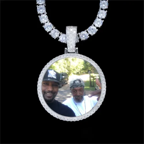 925S & VVS Moissanite 3D Circle Custom Picture Pendant sold by The GUU Shop