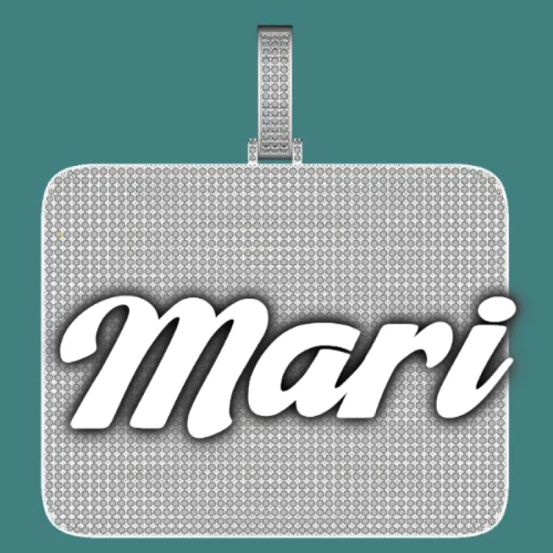 CUSTOM LETTER NECKLACE 3D BIG SQUARE sold by The GUU Shop