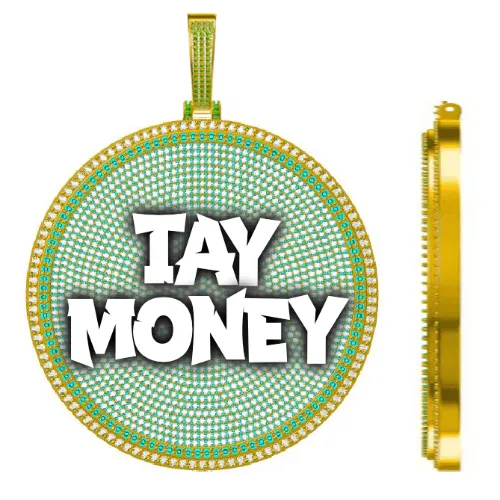 CUSTOM LETTER NECKLACE 3D BIG DISC sold by The GUU Shop