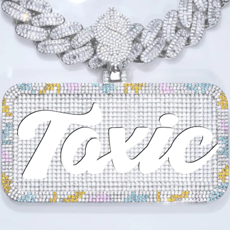 CUSTOM LETTER NECKLACE 3D COLORFUL SQUARE sold by The GUU Shop