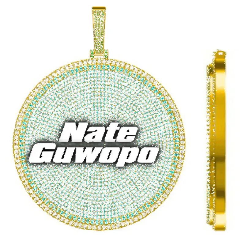 CUSTOM LETTER NECKLACE 3D BIG DISC sold by The GUU Shop