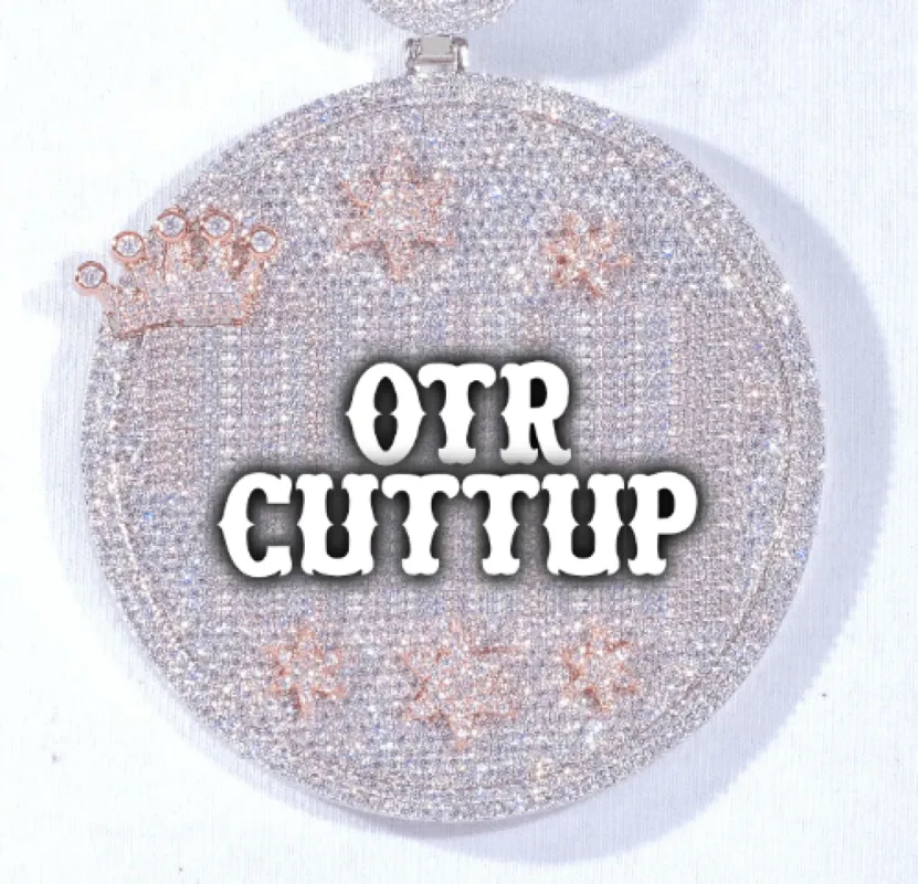 CUSTOM LETTER NECKLACE 3D BIG CROWN DISC sold by The GUU Shop