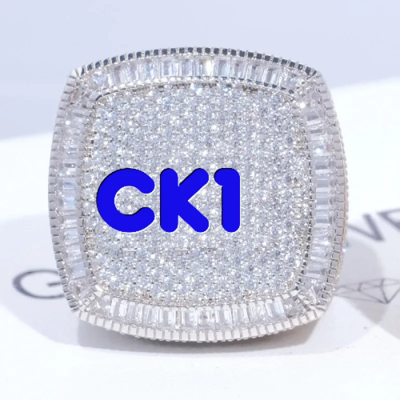 CUSTOM LETTER 3D ICED RING sold by The GUU Shop