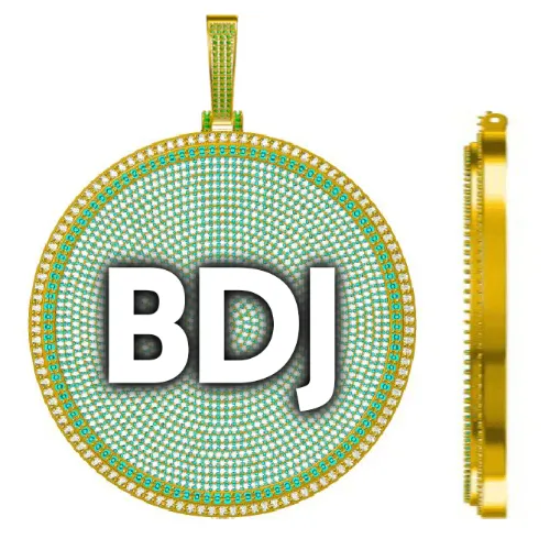 CUSTOM LETTER NECKLACE 3D BIG DISC sold by The GUU Shop