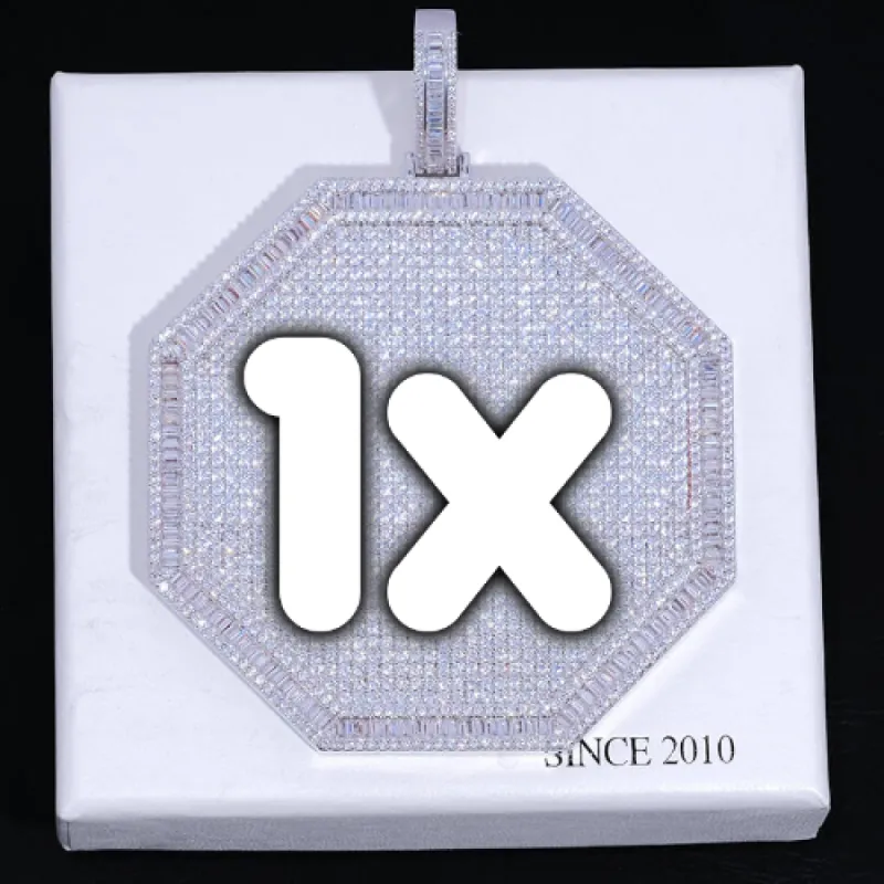 CUSTOM LETTER NECKLACE 3D BIG OCTAGON sold by The GUU Shop