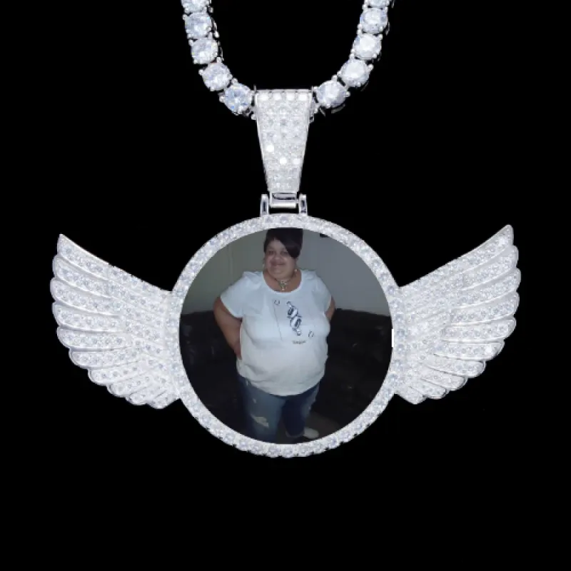 925S & VVS Moissanite 3D Wing Custom Picture Pendant sold by The GUU Shop