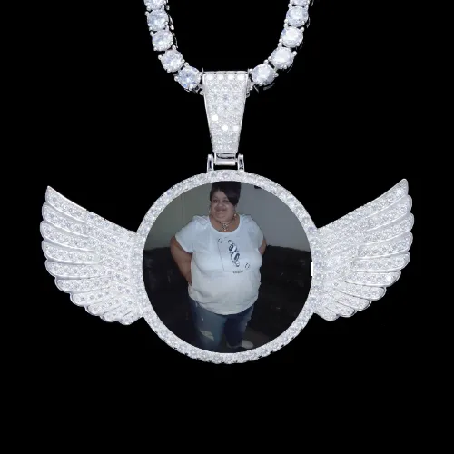 925S & VVS Moissanite 3D Wing Custom Picture Pendant sold by The GUU Shop