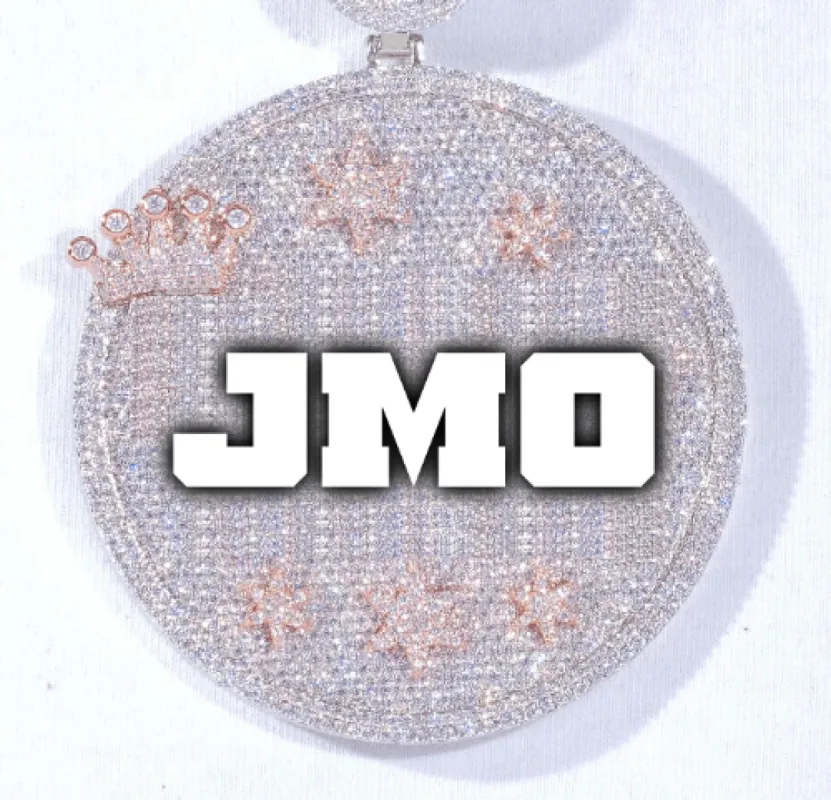 CUSTOM LETTER NECKLACE 3D BIG CROWN DISC sold by The GUU Shop