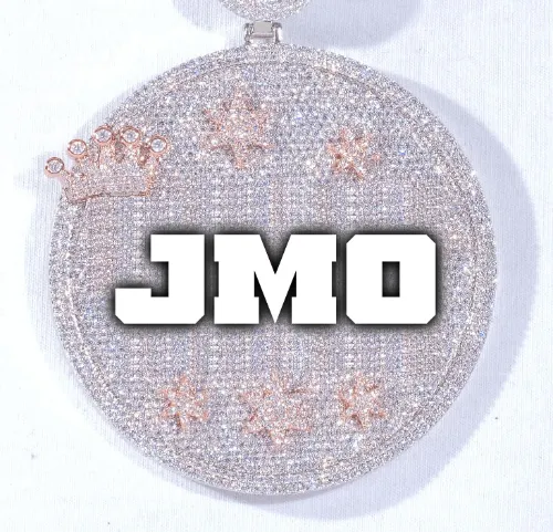 CUSTOM LETTER NECKLACE 3D BIG CROWN DISC sold by The GUU Shop