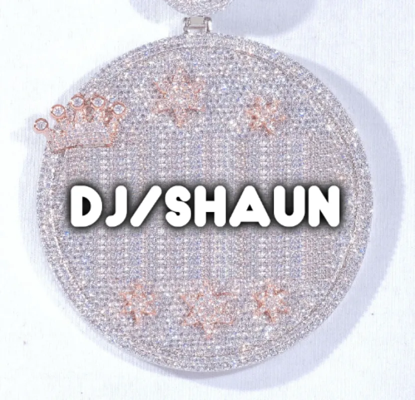 CUSTOM LETTER NECKLACE 3D BIG CROWN DISC sold by The GUU Shop