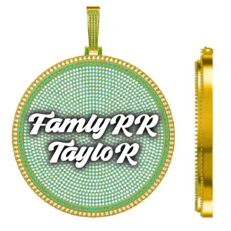 CUSTOM LETTER NECKLACE 3D BIG DISC sold by The GUU Shop