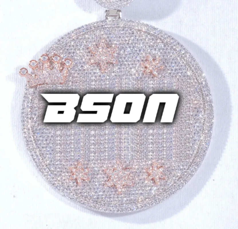 CUSTOM LETTER NECKLACE 3D BIG CROWN DISC made by The GUU Shop