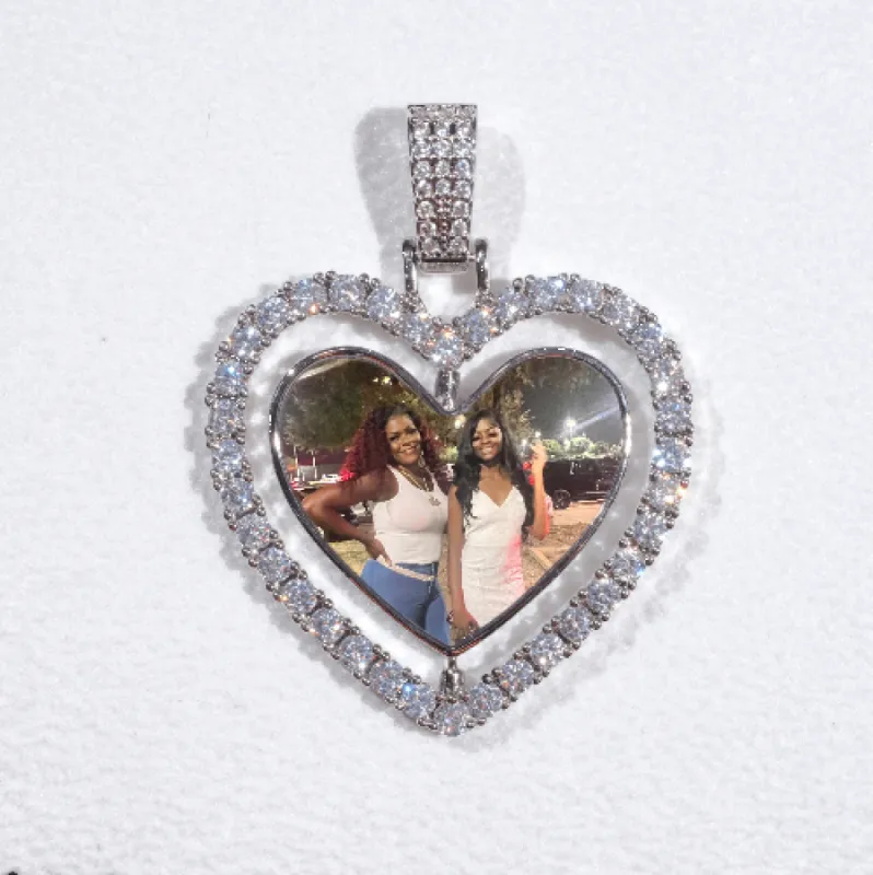 3D Spinning 2-Faced Heart Custom Picture Pendant sold by The GUU Shop