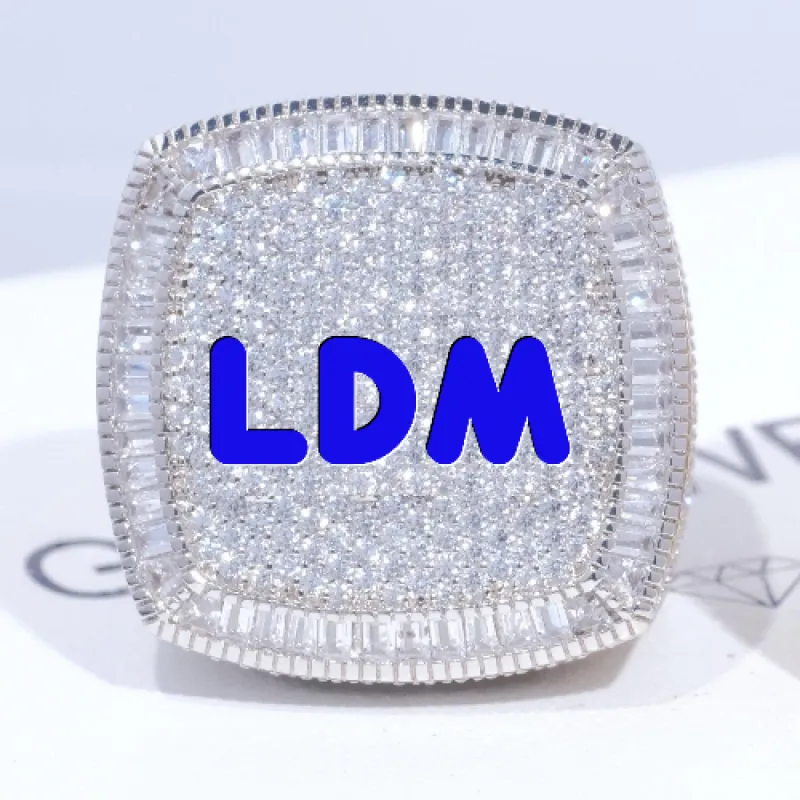 CUSTOM LETTER 3D ICED RING sold by The GUU Shop