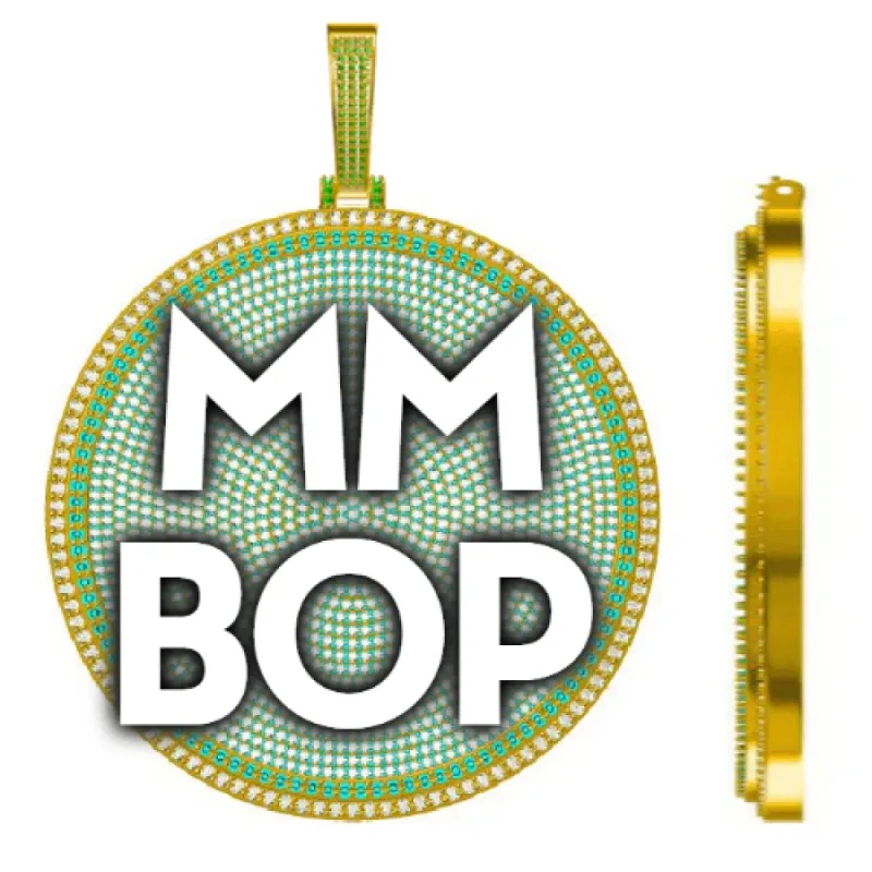 CUSTOM LETTER NECKLACE 3D BIG DISC sold by The GUU Shop