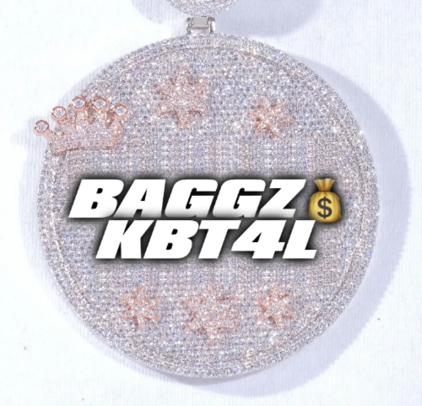 CUSTOM LETTER NECKLACE 3D BIG CROWN DISC sold by The GUU Shop