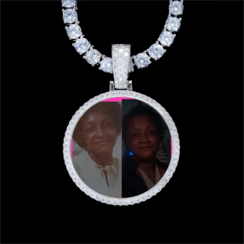925S & VVS Moissanite 3D Circle Custom Picture Pendant sold by The GUU Shop