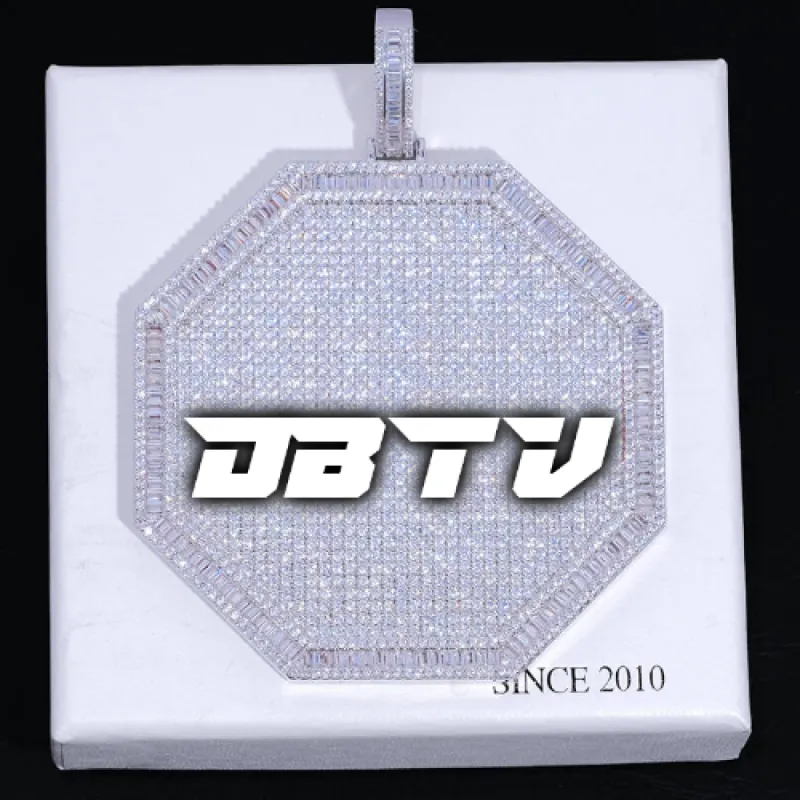 CUSTOM LETTER NECKLACE 3D BIG OCTAGON sold by The GUU Shop