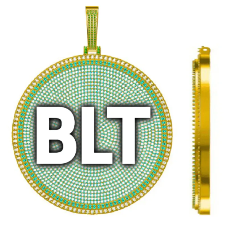 CUSTOM LETTER NECKLACE 3D BIG DISC sold by The GUU Shop