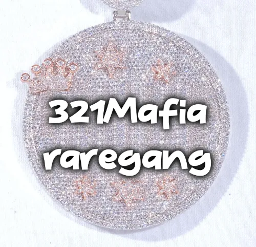 CUSTOM LETTER NECKLACE 3D BIG CROWN DISC sold by The GUU Shop