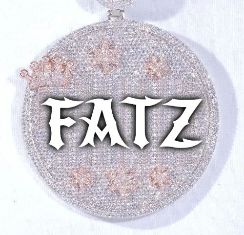 CUSTOM LETTER NECKLACE 3D BIG CROWN DISC sold by The GUU Shop