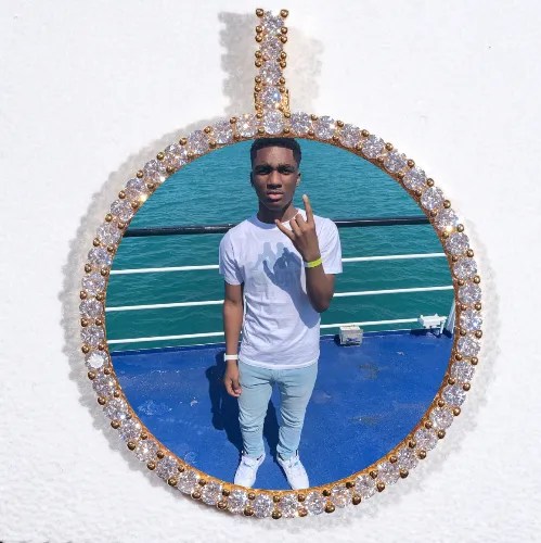 LARGE 3D CIRCLE CUSTOM PICTURE PENDANT sold by The GUU Shop