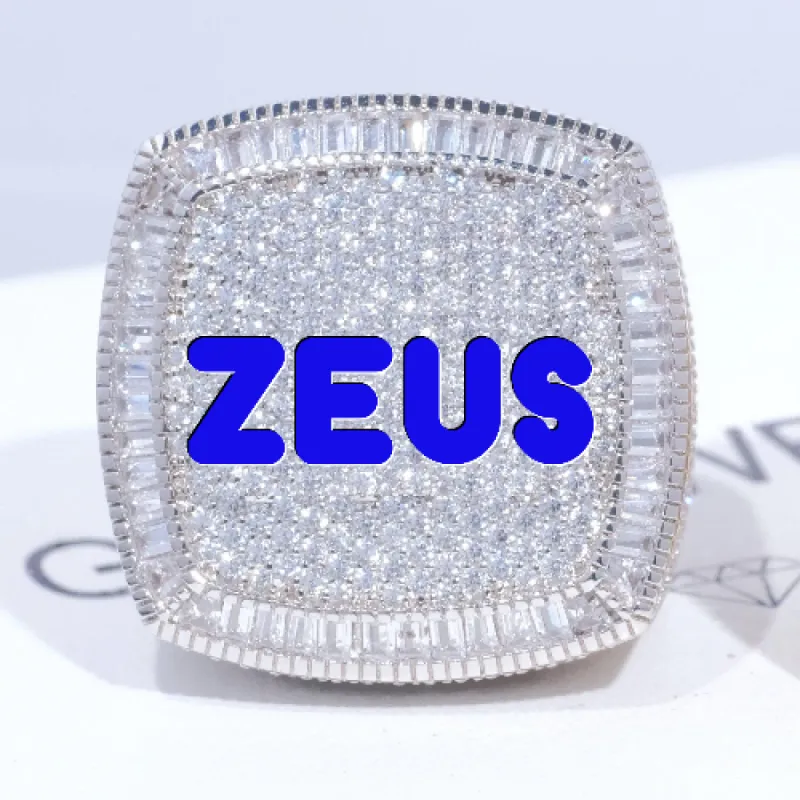 CUSTOM LETTER 3D ICED RING sold by The GUU Shop