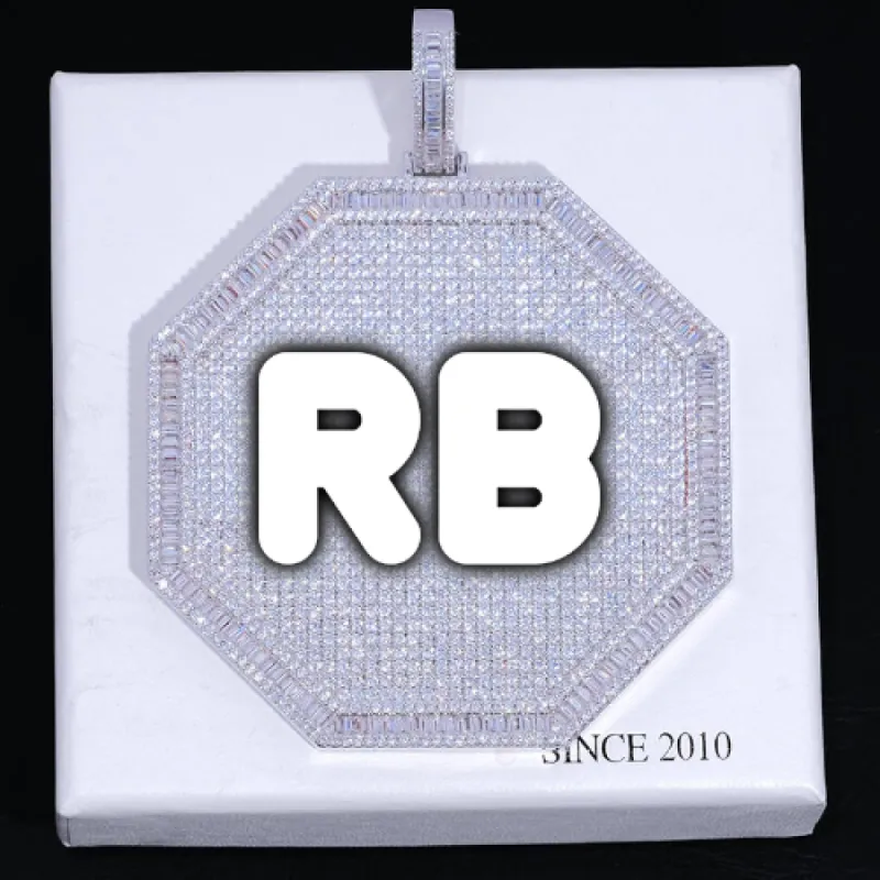 CUSTOM LETTER NECKLACE 3D BIG OCTAGON sold by The GUU Shop