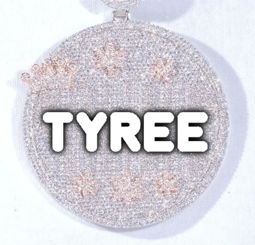 CUSTOM LETTER NECKLACE 3D BIG CROWN DISC sold by The GUU Shop