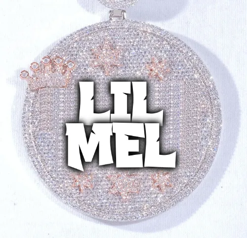 CUSTOM LETTER NECKLACE 3D BIG CROWN DISC sold by The GUU Shop