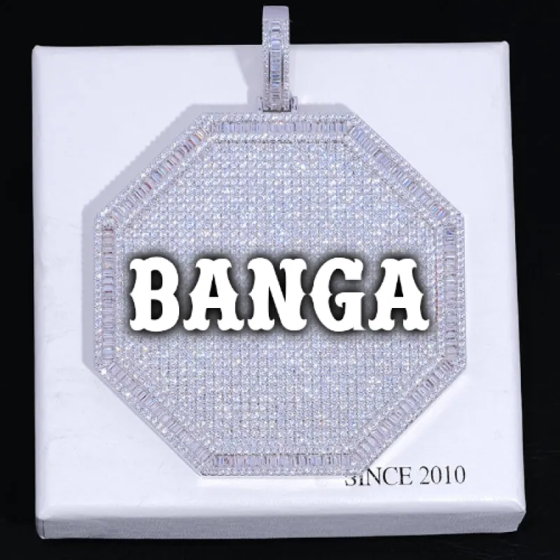 CUSTOM LETTER NECKLACE 3D BIG OCTAGON sold by The GUU Shop