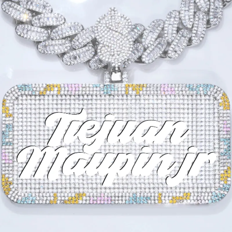 CUSTOM LETTER NECKLACE 3D COLORFUL SQUARE sold by The GUU Shop