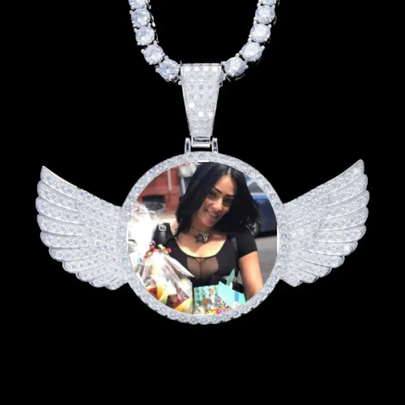 925S & VVS Moissanite 3D Wing Custom Picture Pendant sold by The GUU Shop