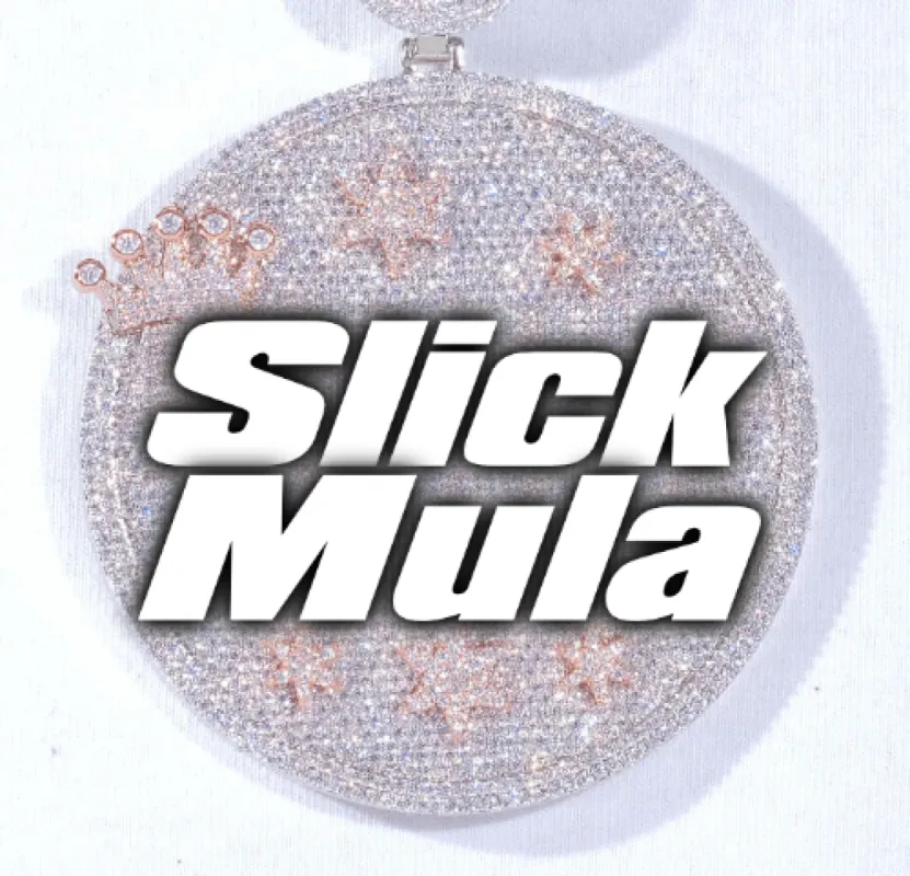 CUSTOM LETTER NECKLACE 3D BIG CROWN DISC sold by The GUU Shop